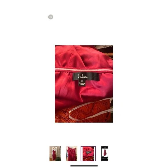 Lulus Law of Attraction Red Satin One-Shoulder Asymmetrical Midi Dress, Sz M - Picture 3 of 3